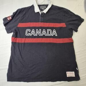 Team Canada Shirt Mens XL Black Hudson's Bay Olympics Rugby Polo 7 Graphic